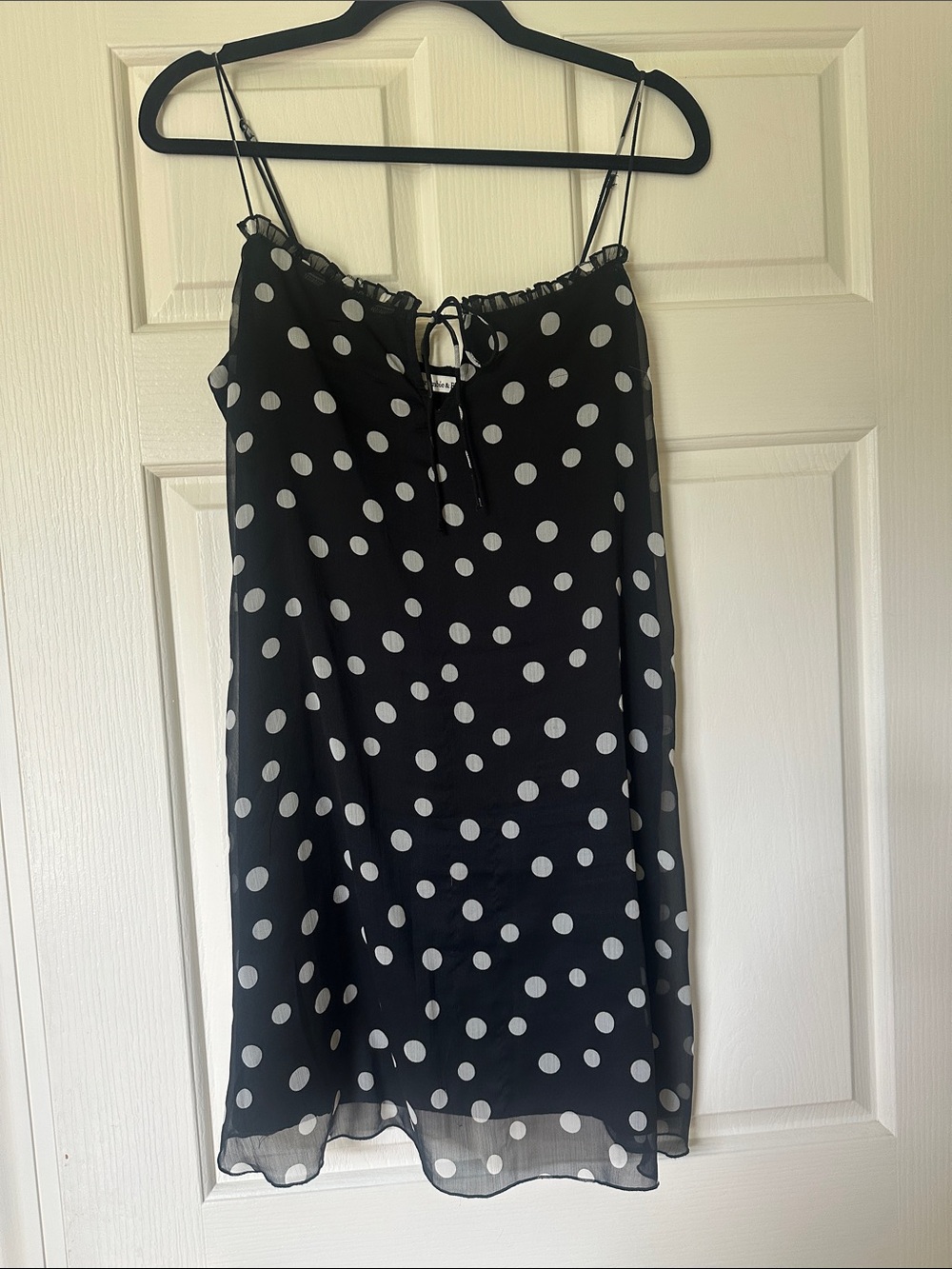 Abercrombie & Fitch Black with White Polka Dots Slip Dress